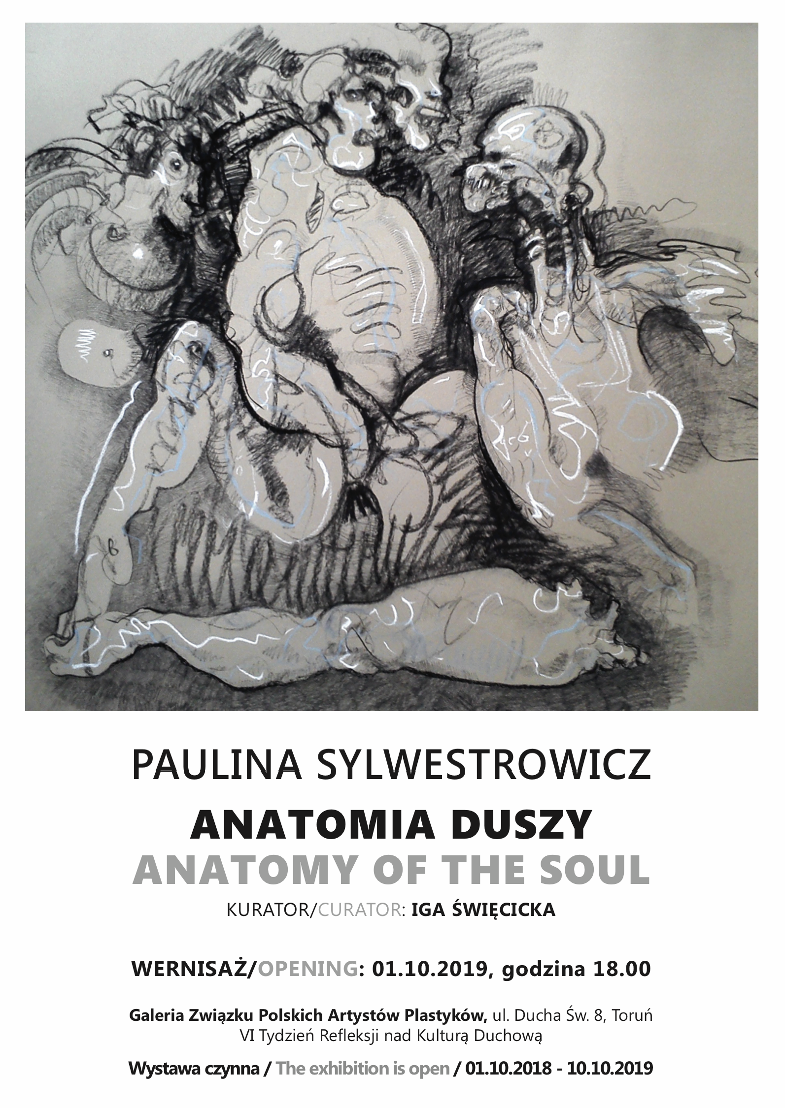 Zaproszenie na wystawę Pauliny Sylwestrowicz pt. Anatomia duszy