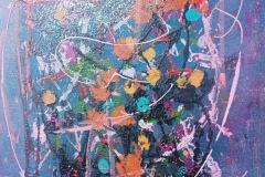 "Podróżnik w czasie ", akryl, płótno, 70x59, 2024r.