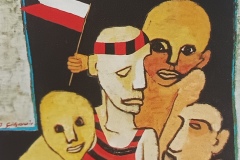 "Pożeracz zgiełku ", olej, płótno, 80x100, 1993r.