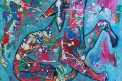 "Konstelacja",, akryl, płótno, 70x60, 2024 r.